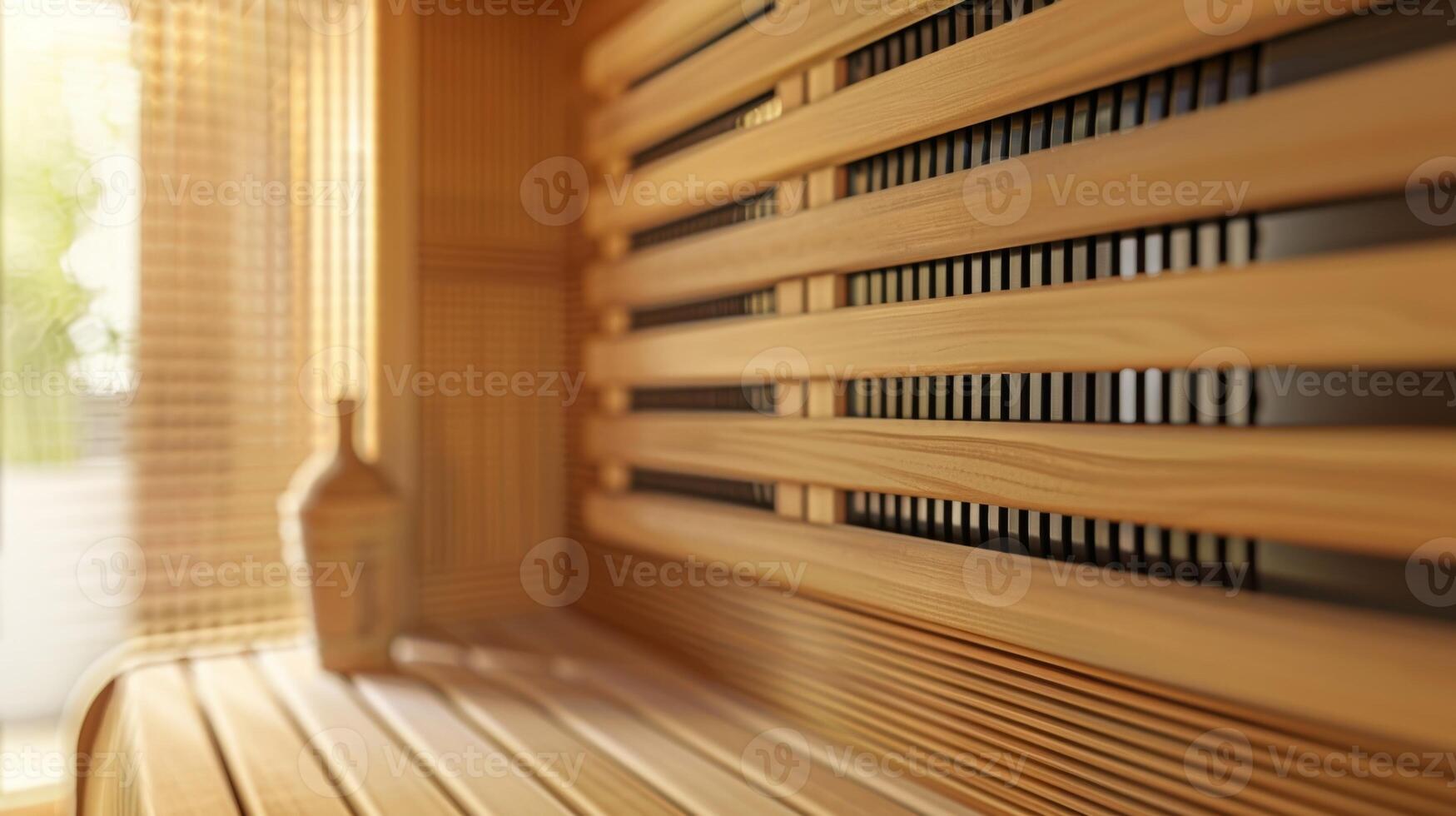 A cozy infrared sauna made from sustainable materials emitting far less carbon emissions than traditional saunas. photo
