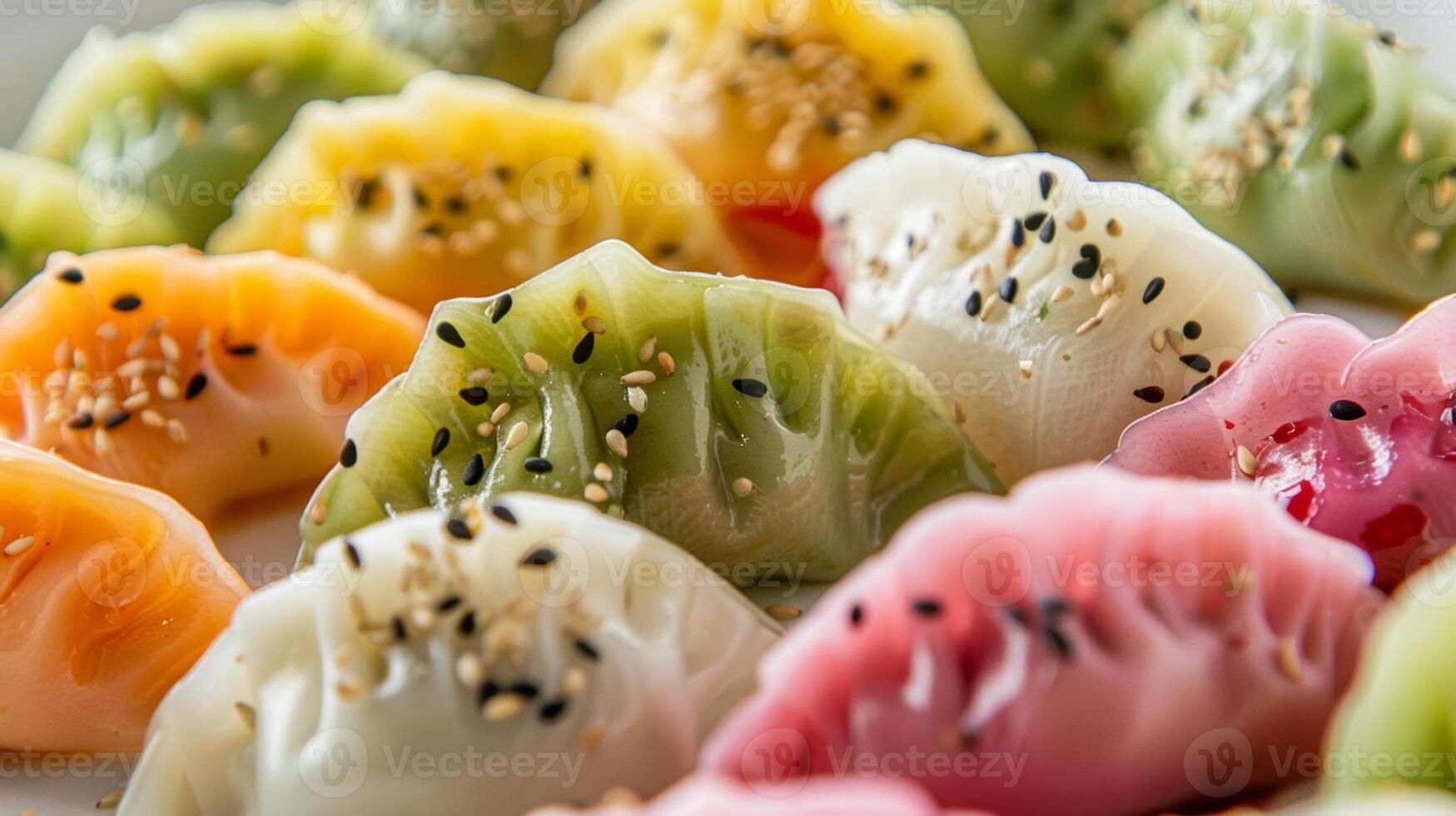 A colorful and flavorful array of tropical inspired dumplings steamed to perfection photo