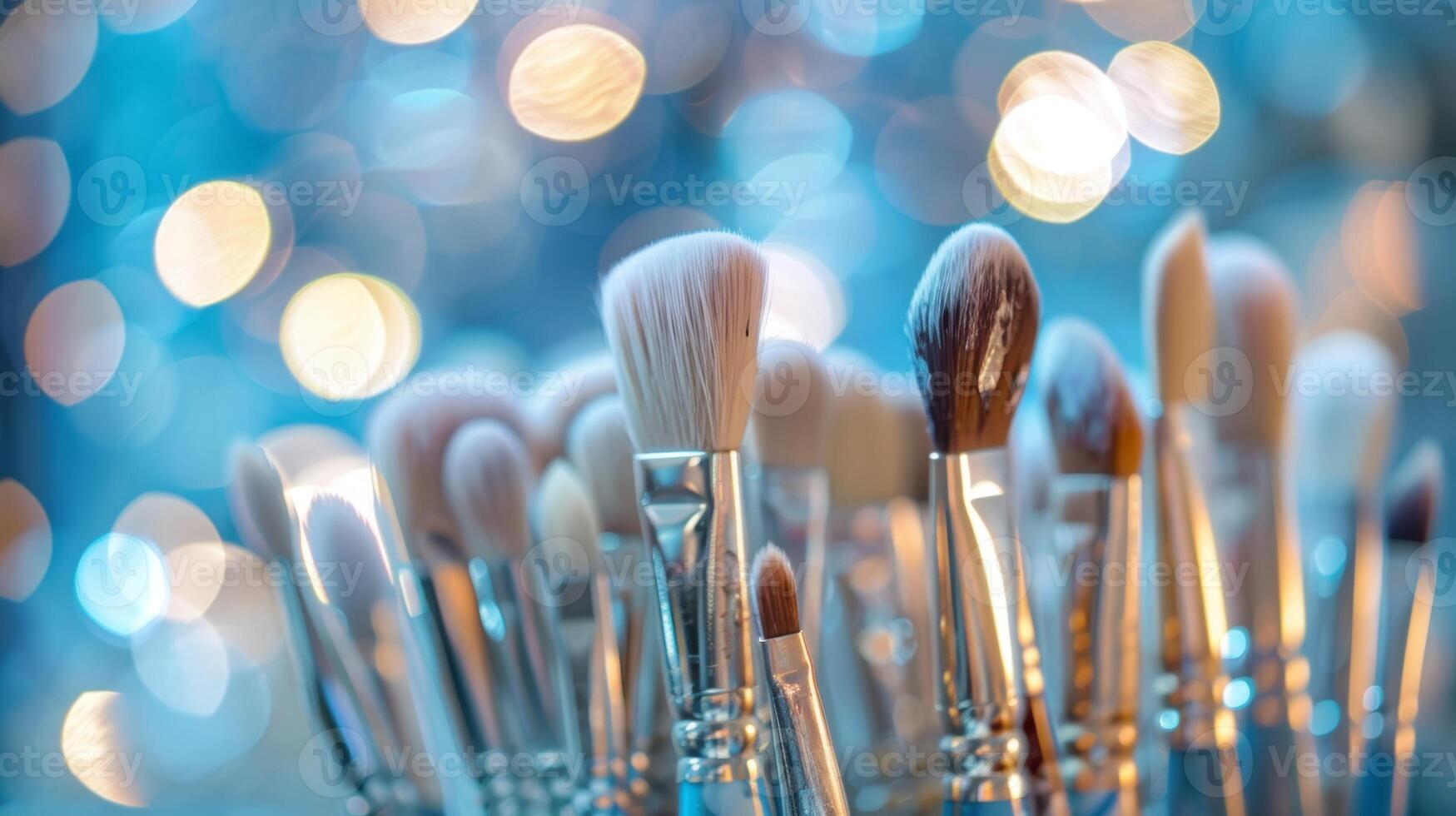 A collection of small delicate brushes for applying glazes and precise designs onto finished pieces. photo