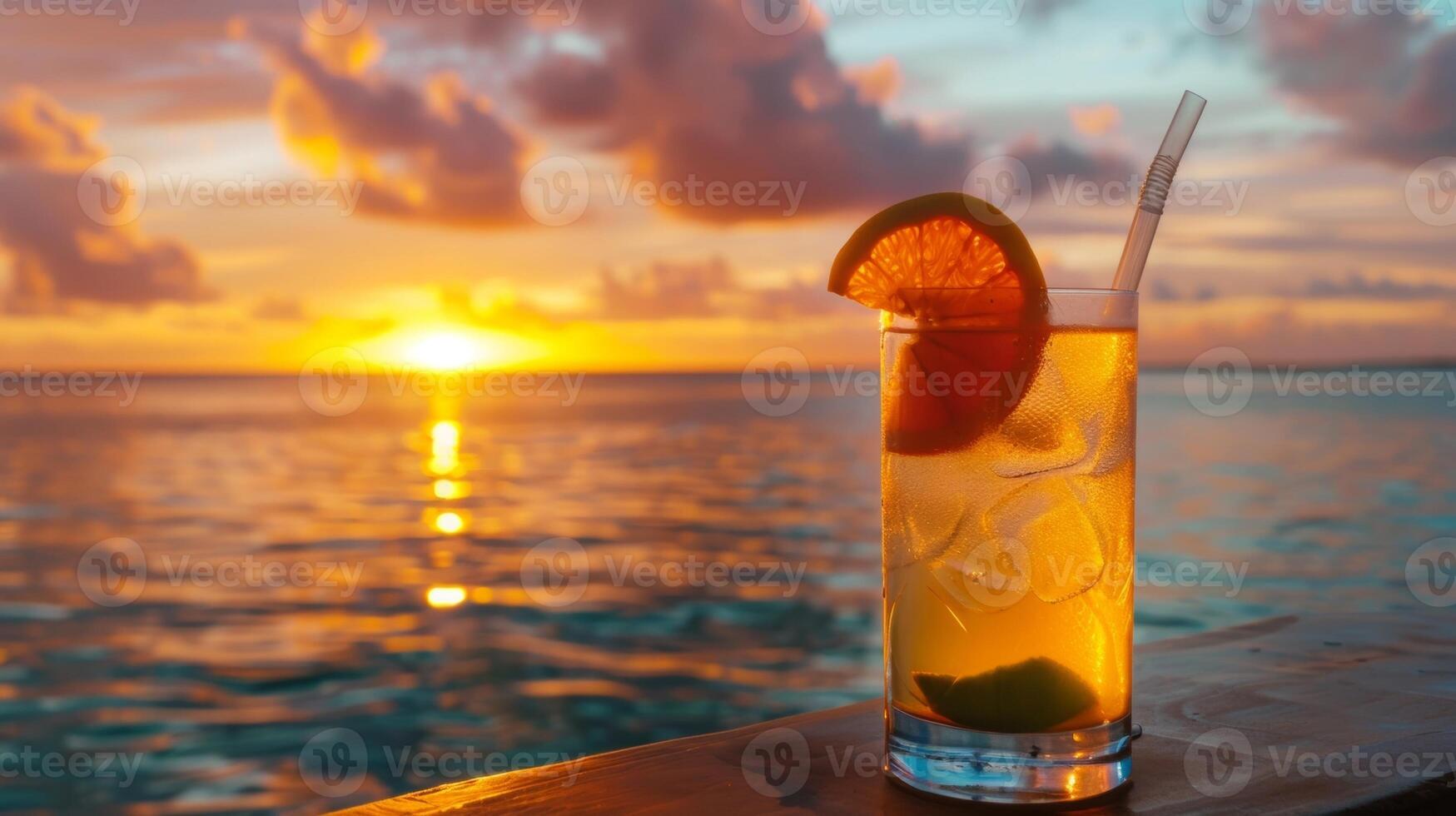 como el virtual Mocktail hora continúa el antecedentes cambios a revelar un hermosa puesta de sol creando un relajado y agradable atmósfera para el grupo a relajarse y conectar foto