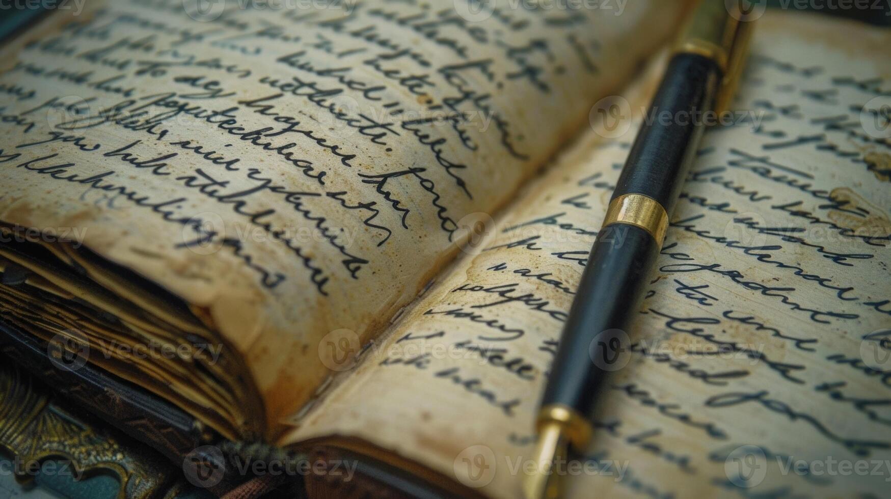 The pages of a journal are filled with poems and quotes each adorned with a different style of elegant handwriting showcasing the writers practiced penmanship photo