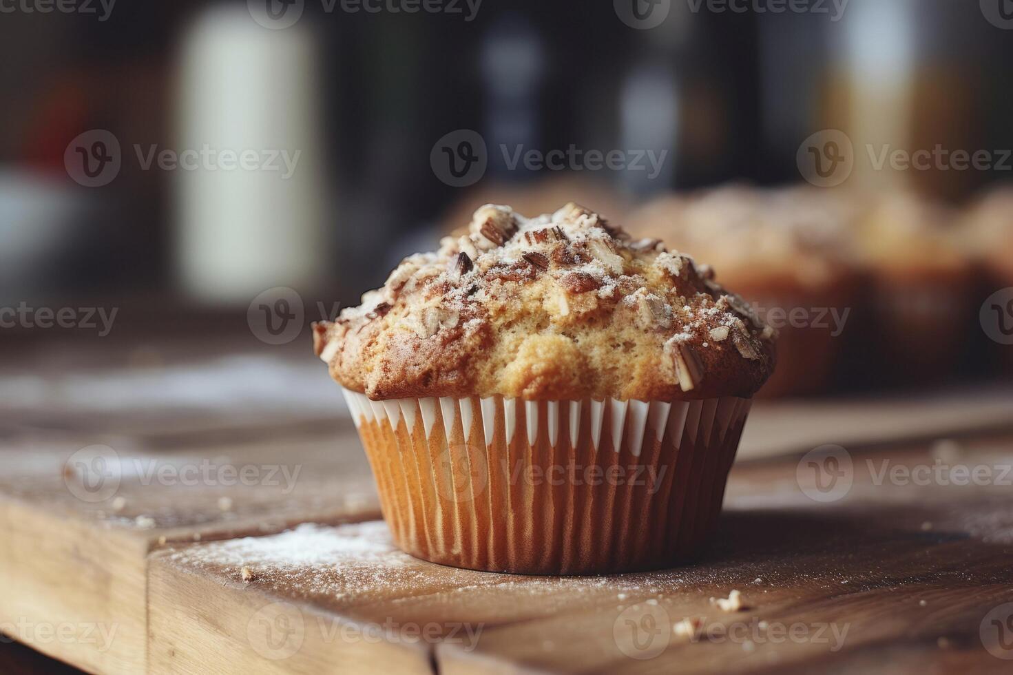 Tasty Muffin Delight on Rustic photo