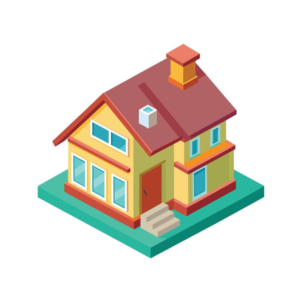 ver de 3d casa modelo vector