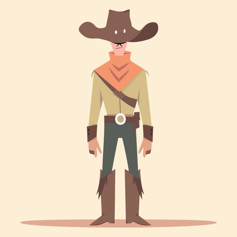 usuario salvaje Oeste vaquero personaje dibujos animados ilustración dibujo vector