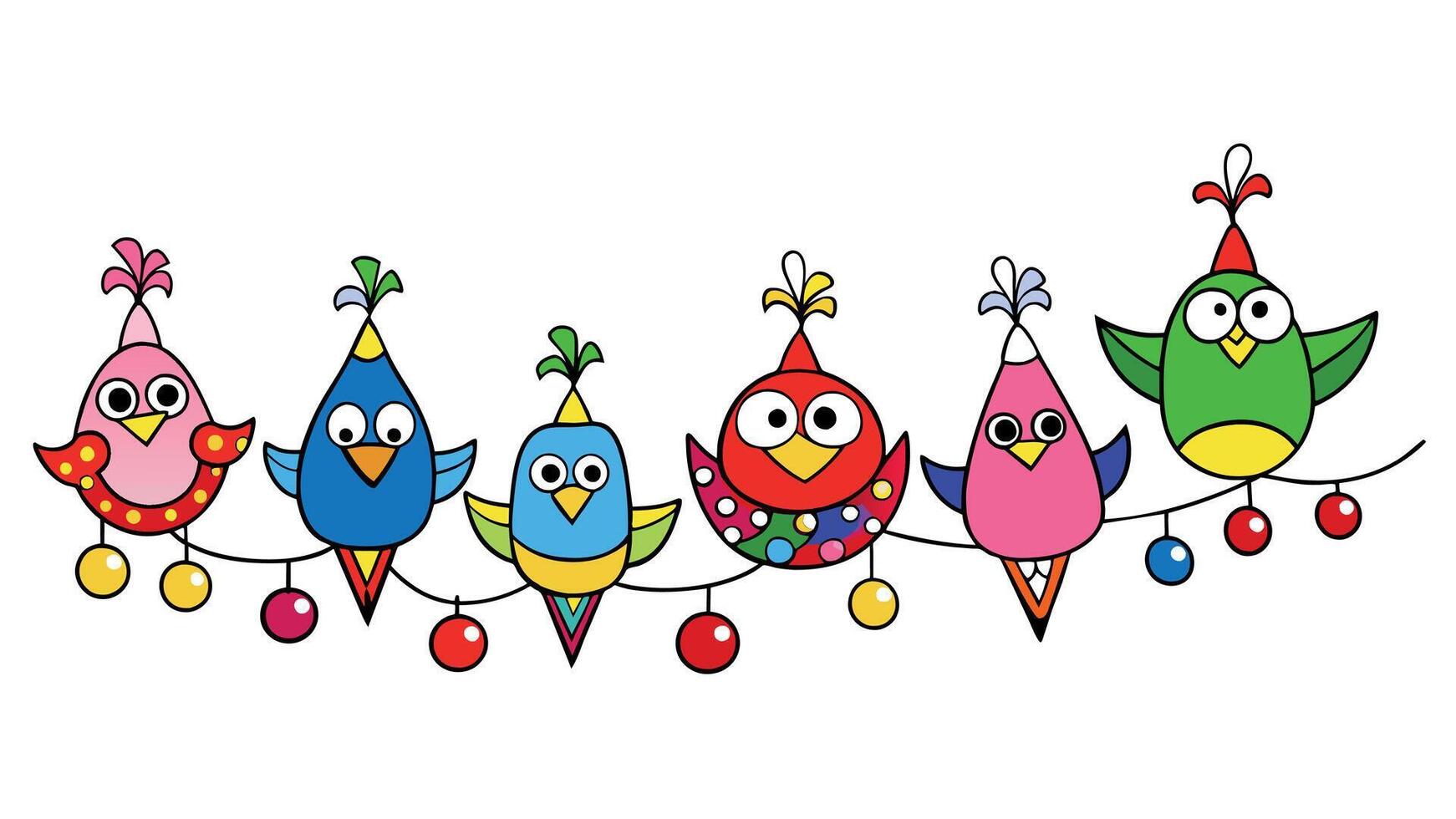 Vibrant Avian Decor Explore Our Colorful and Funky Bird Decoration Shapes Collection vector
