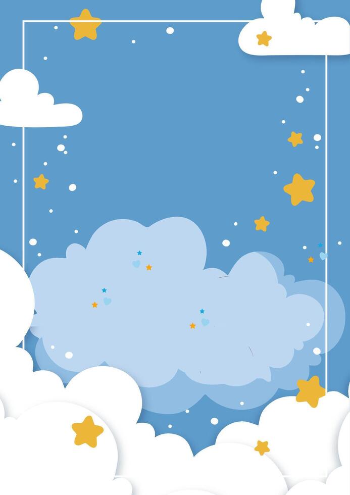 abstract background with cloud and star on the sky vector