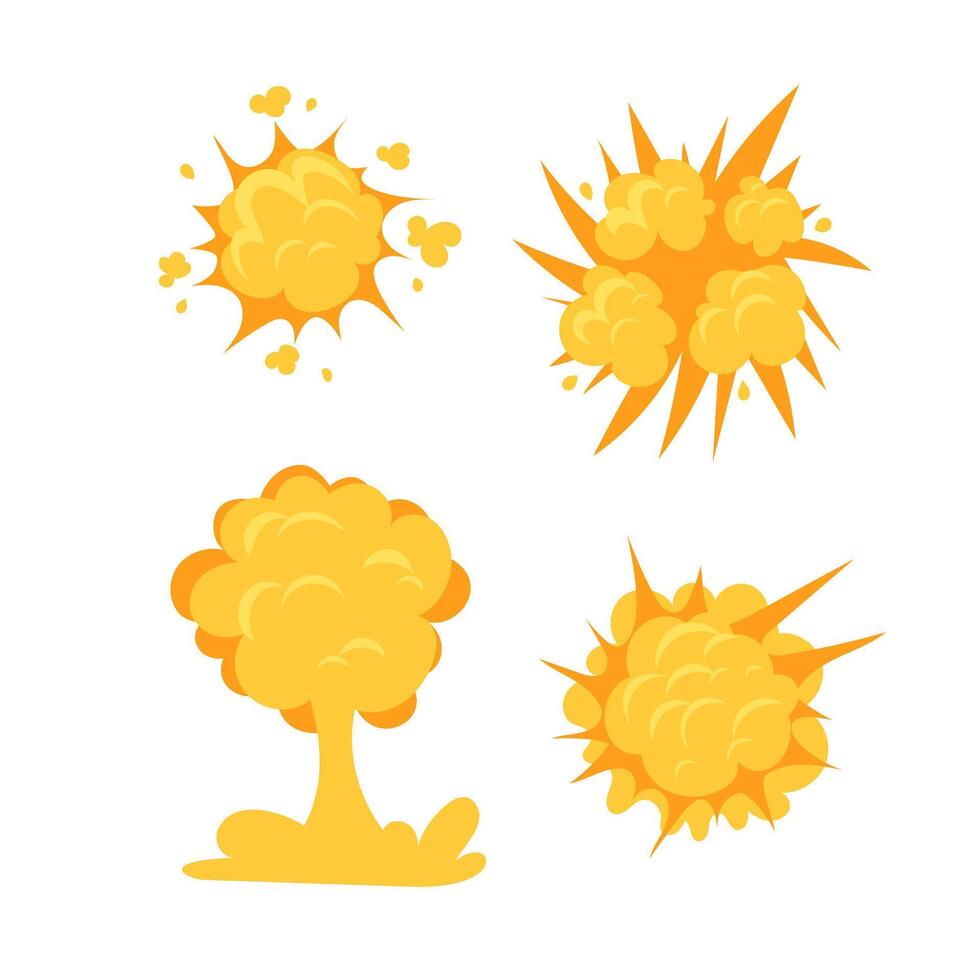 Boom Explode Effect Set. Explosions Collection. Bomb and dynamite explode effect vector