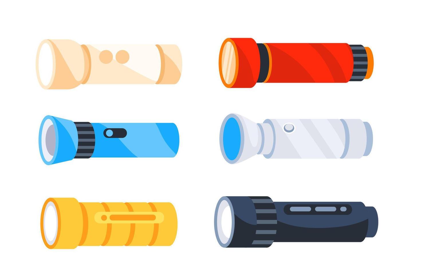 Flashlights or torches portable hand-held electric lights vector