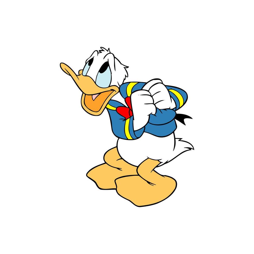disney personaje Donald Pato avergonzado linda dibujos animados animación vector