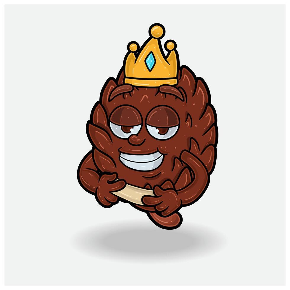 Pine Cone With Love struck expression. Mascot cartoon character for flavor, strain, label and packaging product. vector