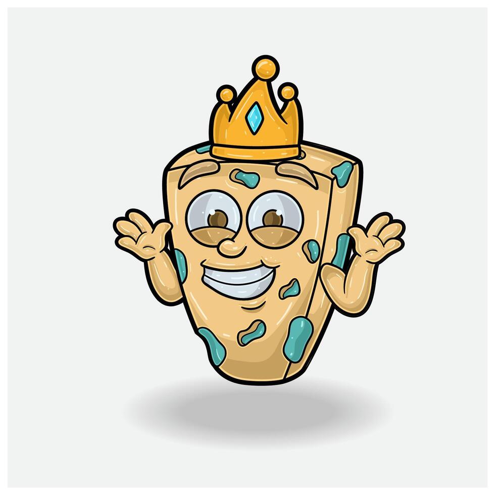 Blue Cheese With Dont Know Smile expression. Mascot cartoon character for flavor, strain, label and packaging product. vector