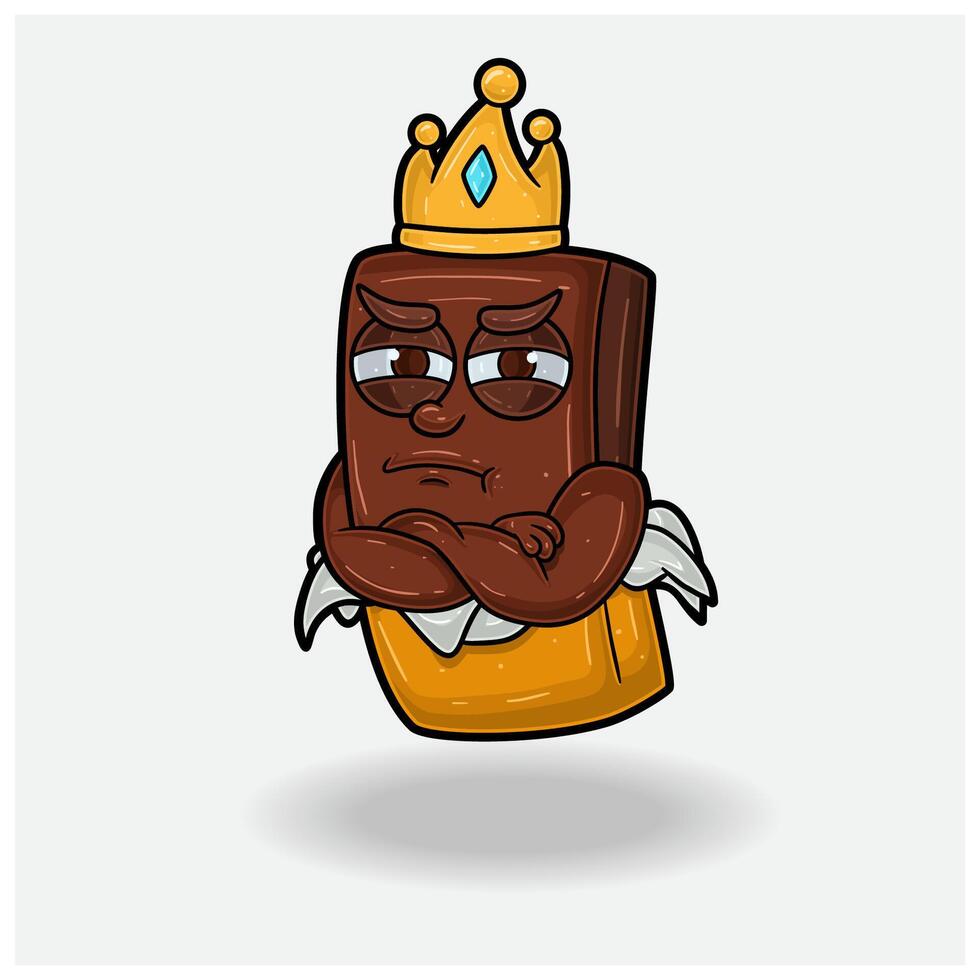 chocolate con celoso expresión. mascota dibujos animados personaje para sabor, cepa, etiqueta y embalaje producto. vector