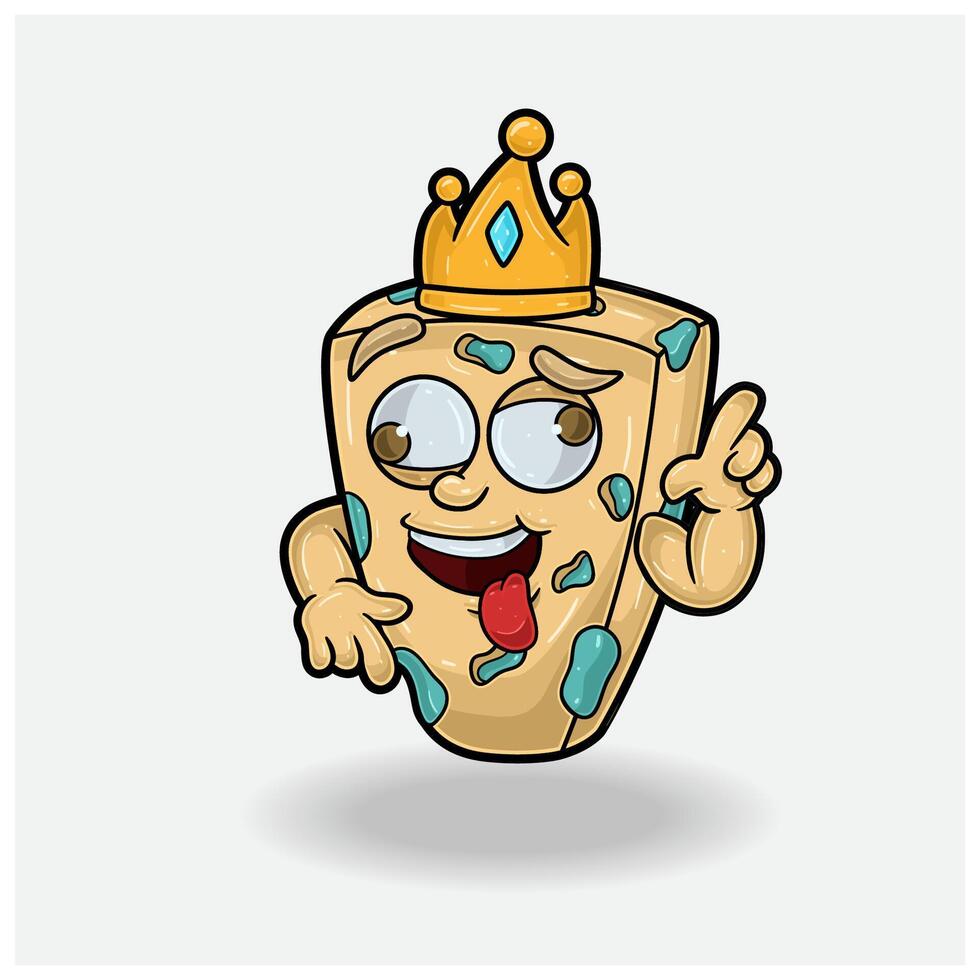 Blue Cheese With Crazy expression. Mascot cartoon character for flavor, strain, label and packaging product. vector