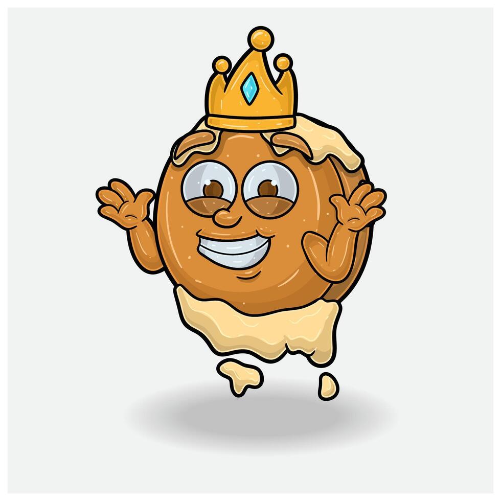 Pancake With Dont Know Smile expression. Mascot cartoon character for flavor, strain, label and packaging product. vector