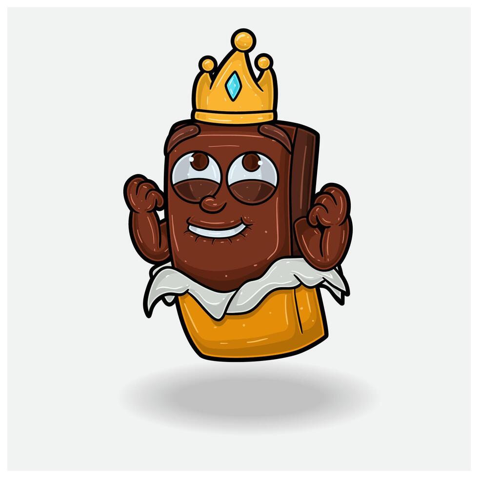 Chocolate With Happy expression. Mascot cartoon character for flavor, strain, label and packaging product. vector