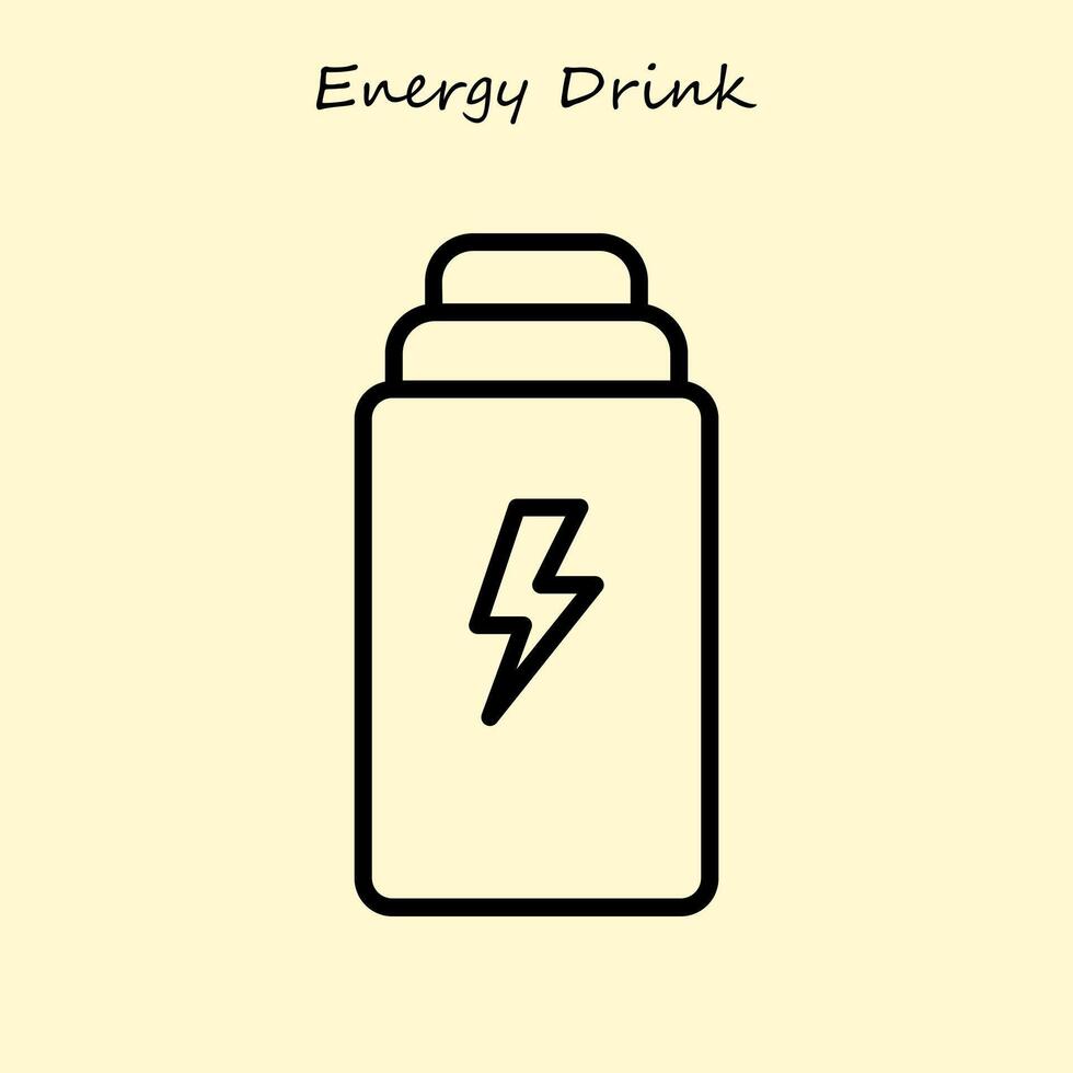 energía bebida sencillo icono vector