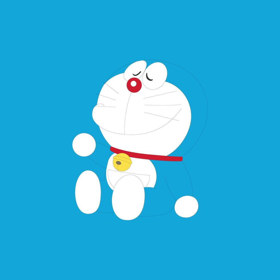 Cute Doraemon cartoon character japanese anime vector