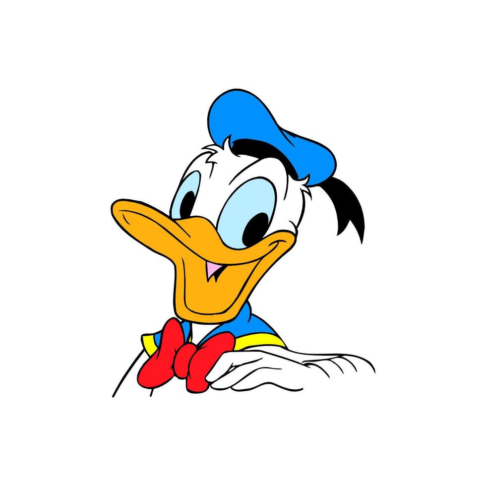 disney personaje Donald Pato sonrisa cara dibujos animados animación vector