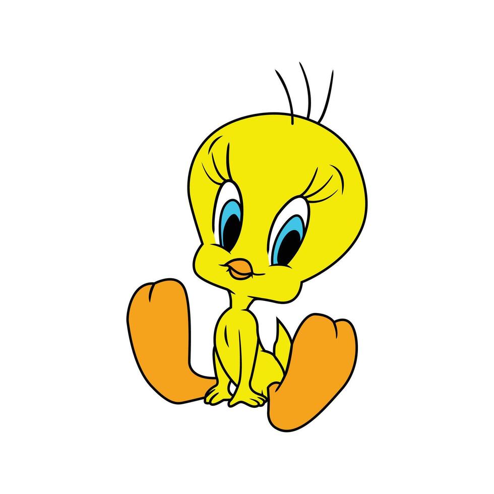 Looney tunes animated characters baby tweety bird cartoon vector