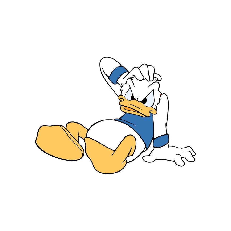 disney personaje Donald Pato molesto cara dibujos animados animación vector