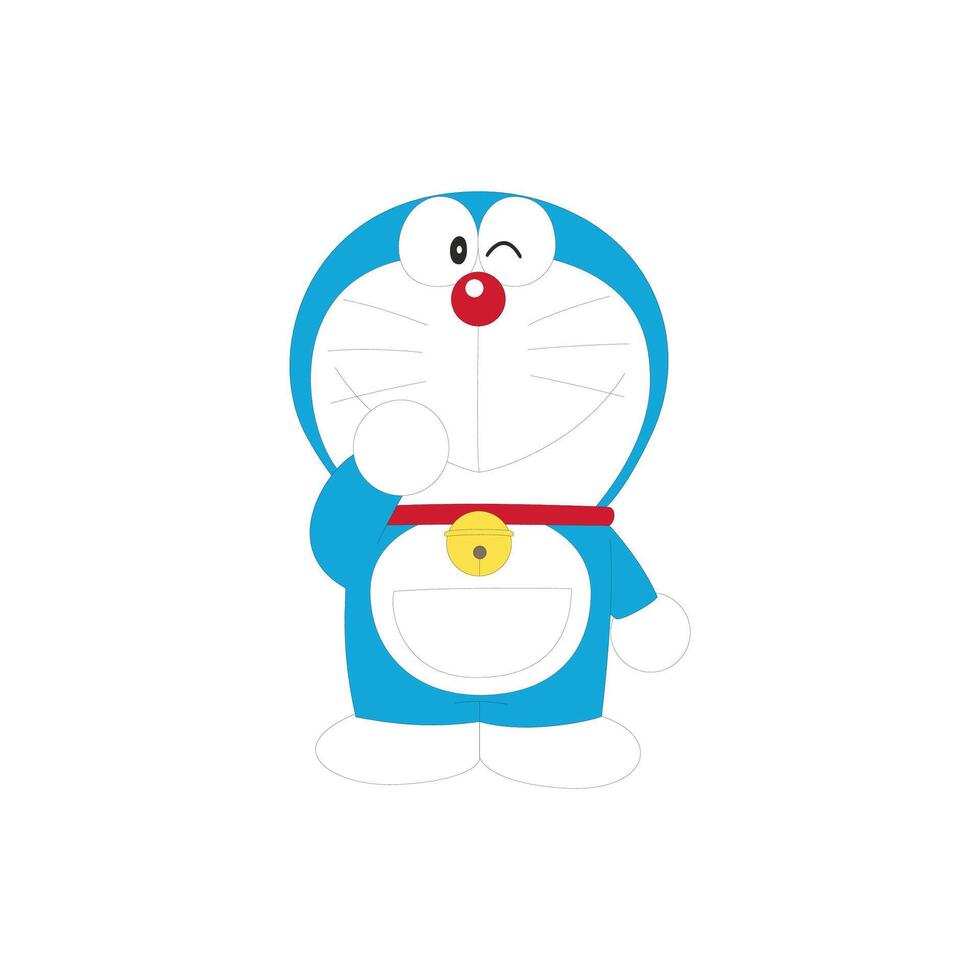 doraemon sonrisa dibujos animados personaje japonés anime vector