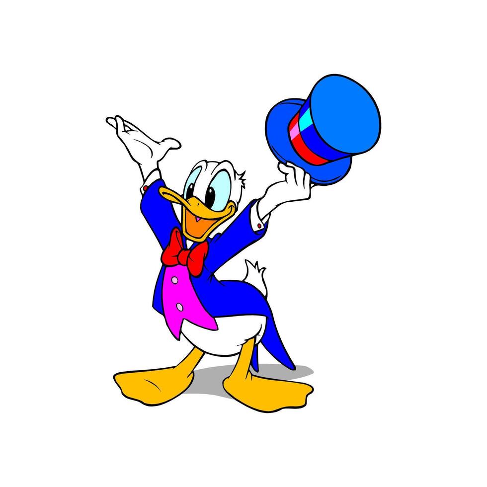 Disney character donald duck magician cartoon animation vector