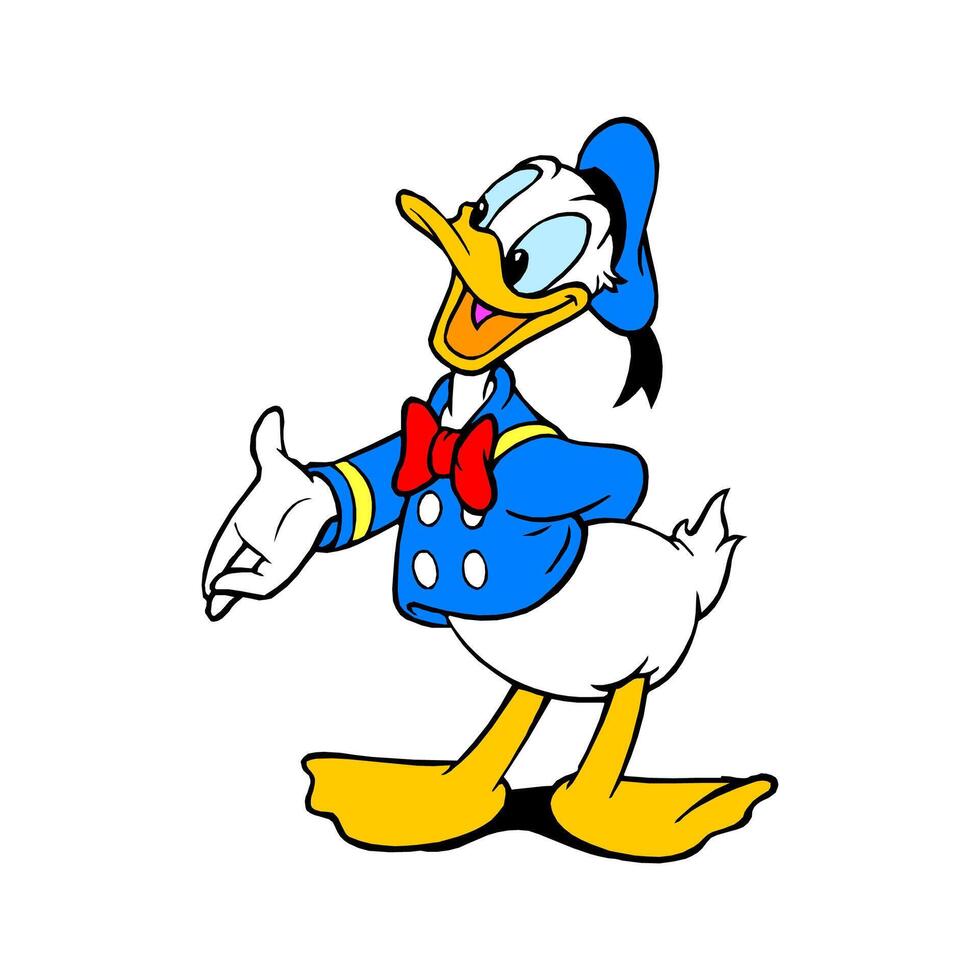 disney walt personaje Donald Pato linda dibujos animados animación vector
