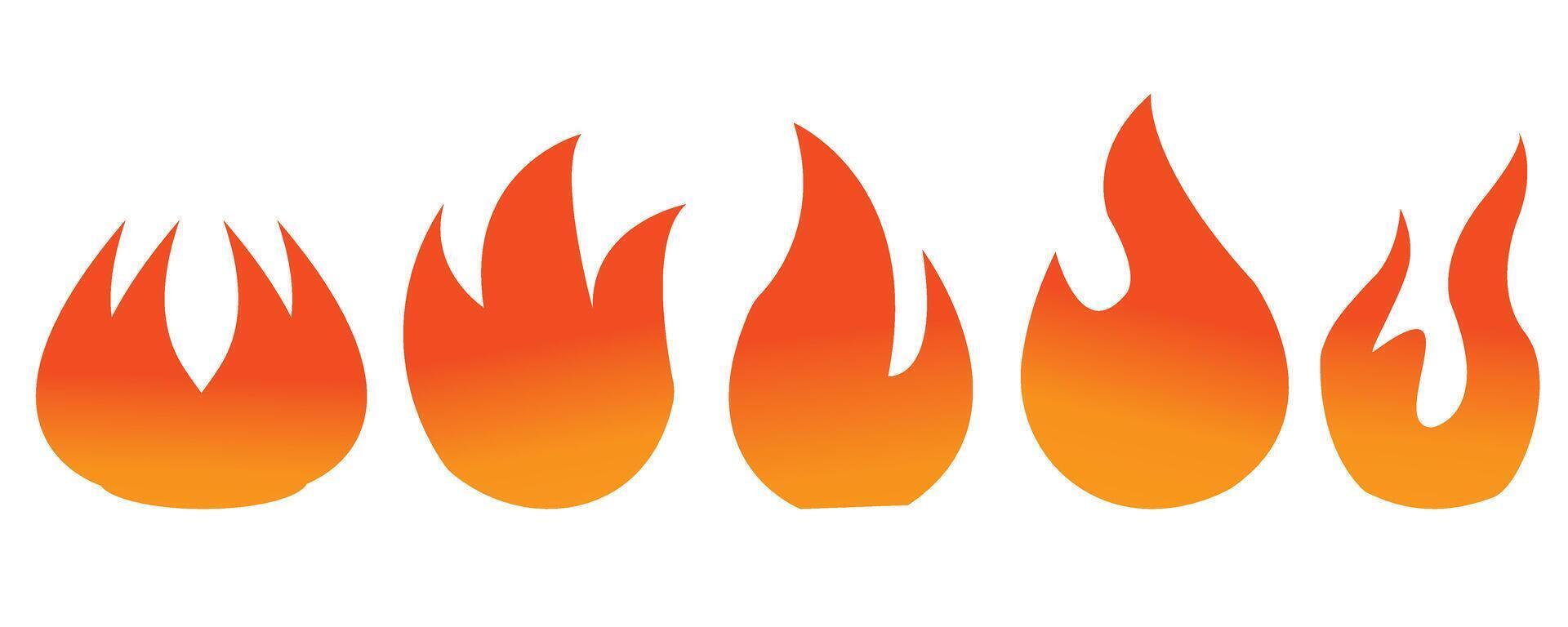 Fire icon collection. Fire flame logo design. Fire flame icon. Fire symbols. vector