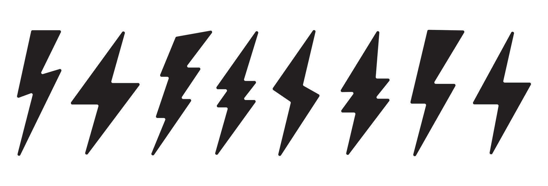 flash lightning bolt icon. Electric power symbol. Power energy sign, illustration in white background. vector