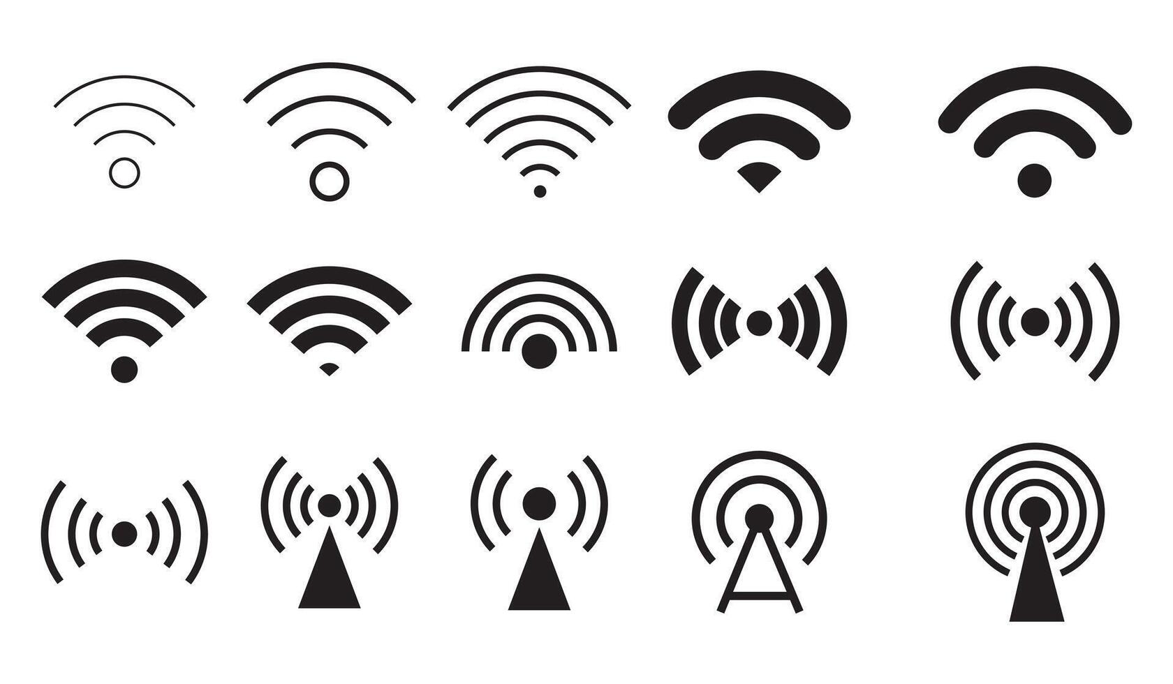 Wi Fi icon vecto set. wireless illustration sign collection. set for apps signal symbol. vector