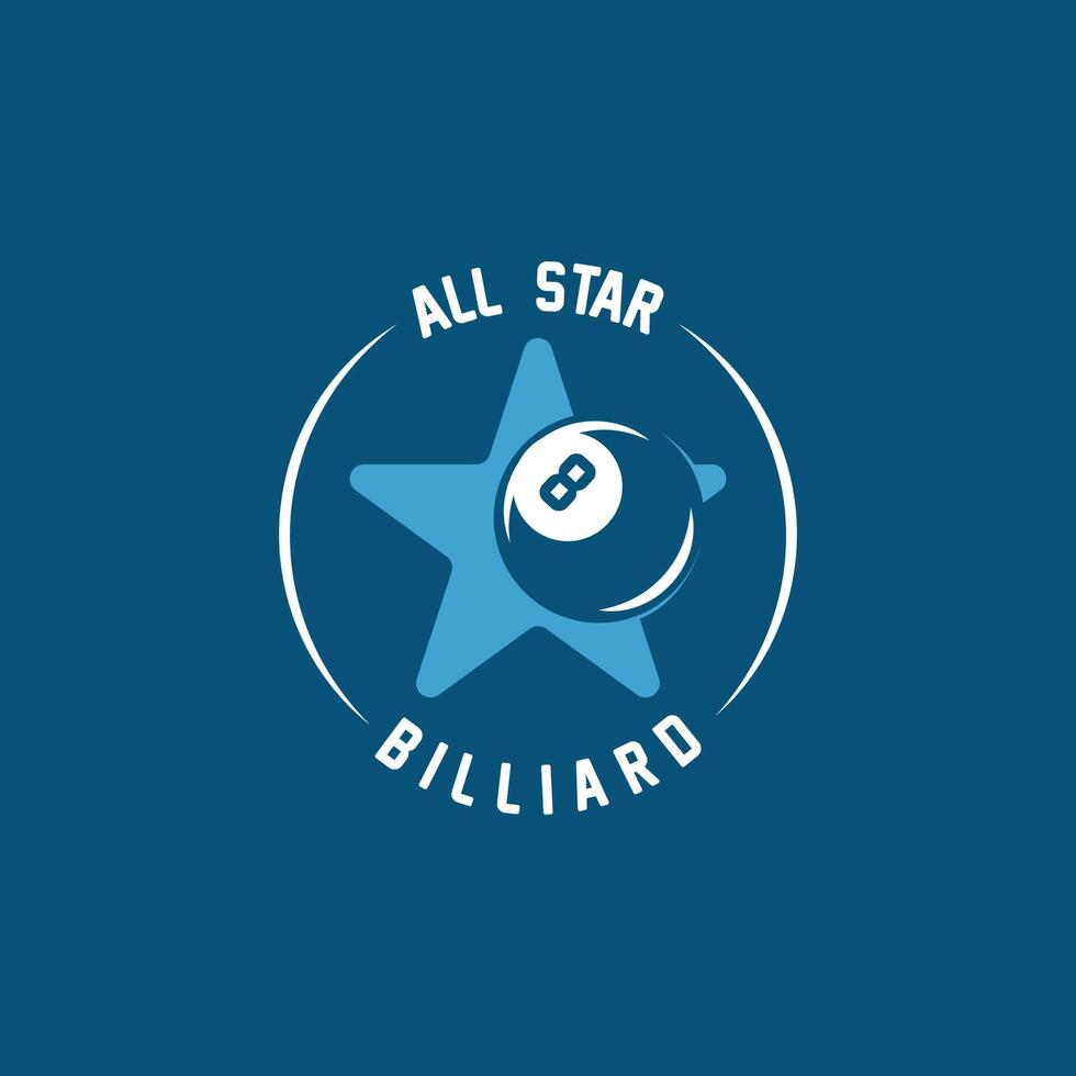 Billiard logo design vintage retro badge vector
