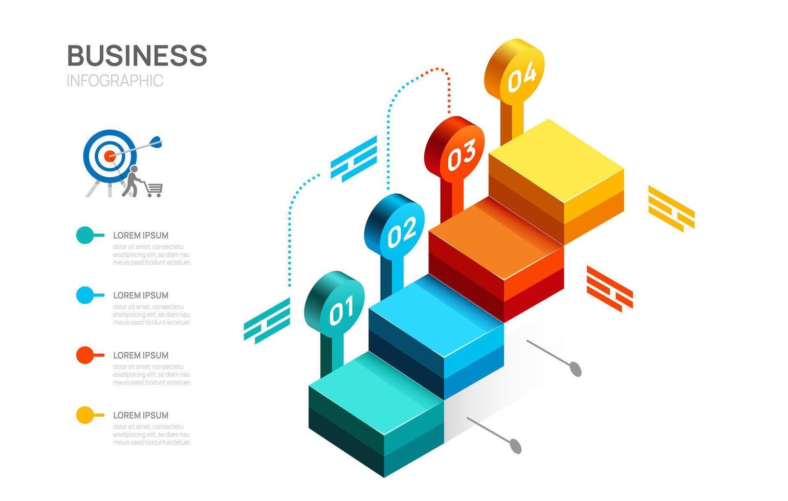 Four steps section infographic diagram template, presentation infographics. vector