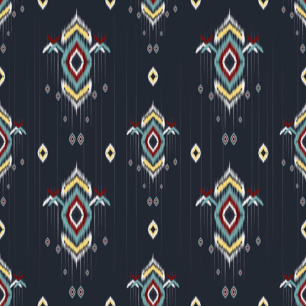 African Ikat paisley embroidery.geometric ethnic oriental seamless pattern traditional.Aztec style abstract illustration.design for texture,fabric,clothing,wrapping,decorating,carpet.boho style vector