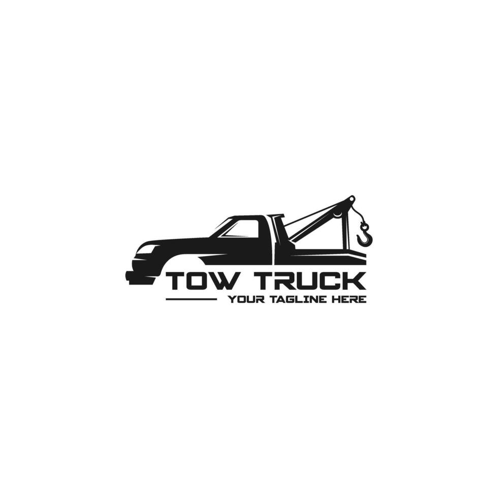 Towing truck service logo design. Suitable for the automotive company, logo, illustration, animation, etc. vector