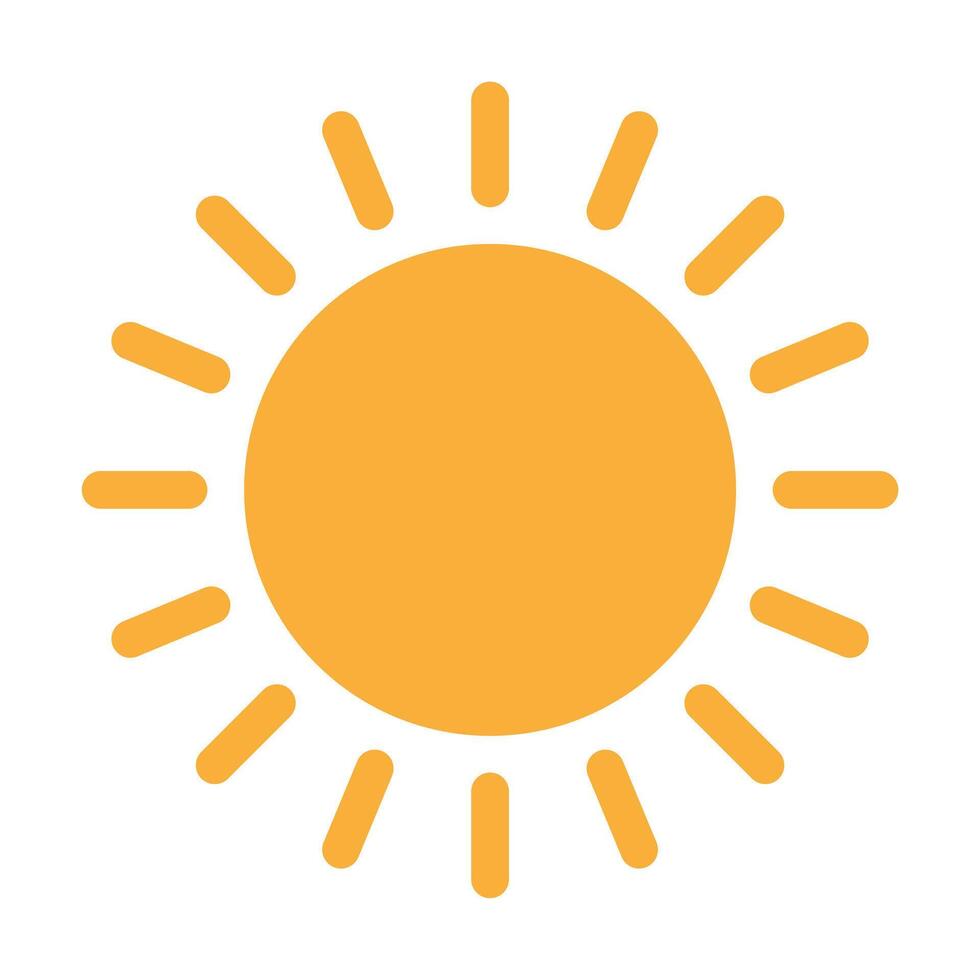 Sun flat icon . Summer pictogram. Sunlight symbol. for website design, web button, mobile app illustration vector