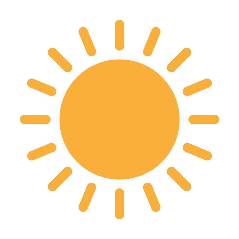 Sun flat icon . Summer pictogram. Sunlight symbol. for website design, web button, mobile app illustration vector