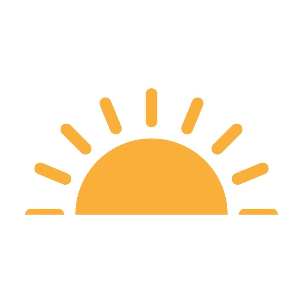 A half sun is setting downwards icon sunset concept for graphic design, logo, web site, social media, mobile app, ui illustration vector