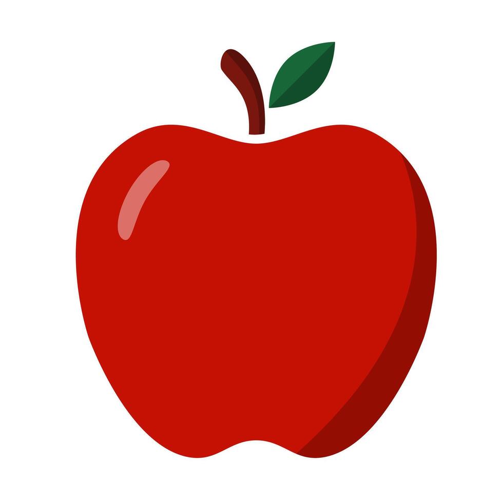 Red apple fruit icon isolate on white background for graphic design, logo, web site, social media, mobile app, ui illustration vector