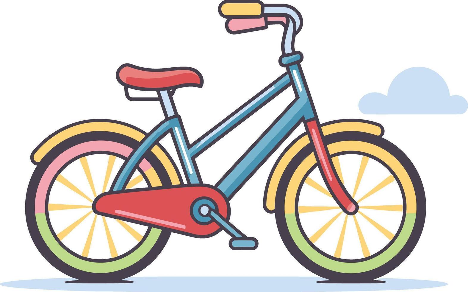 Illustration of Bike Path Detailed Hybrid Bike vector