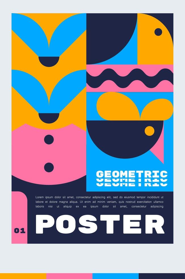 Design template for an A4 poster or banner with a animal geometric. illustration shape. minimalist and Scandinavian design style. vector
