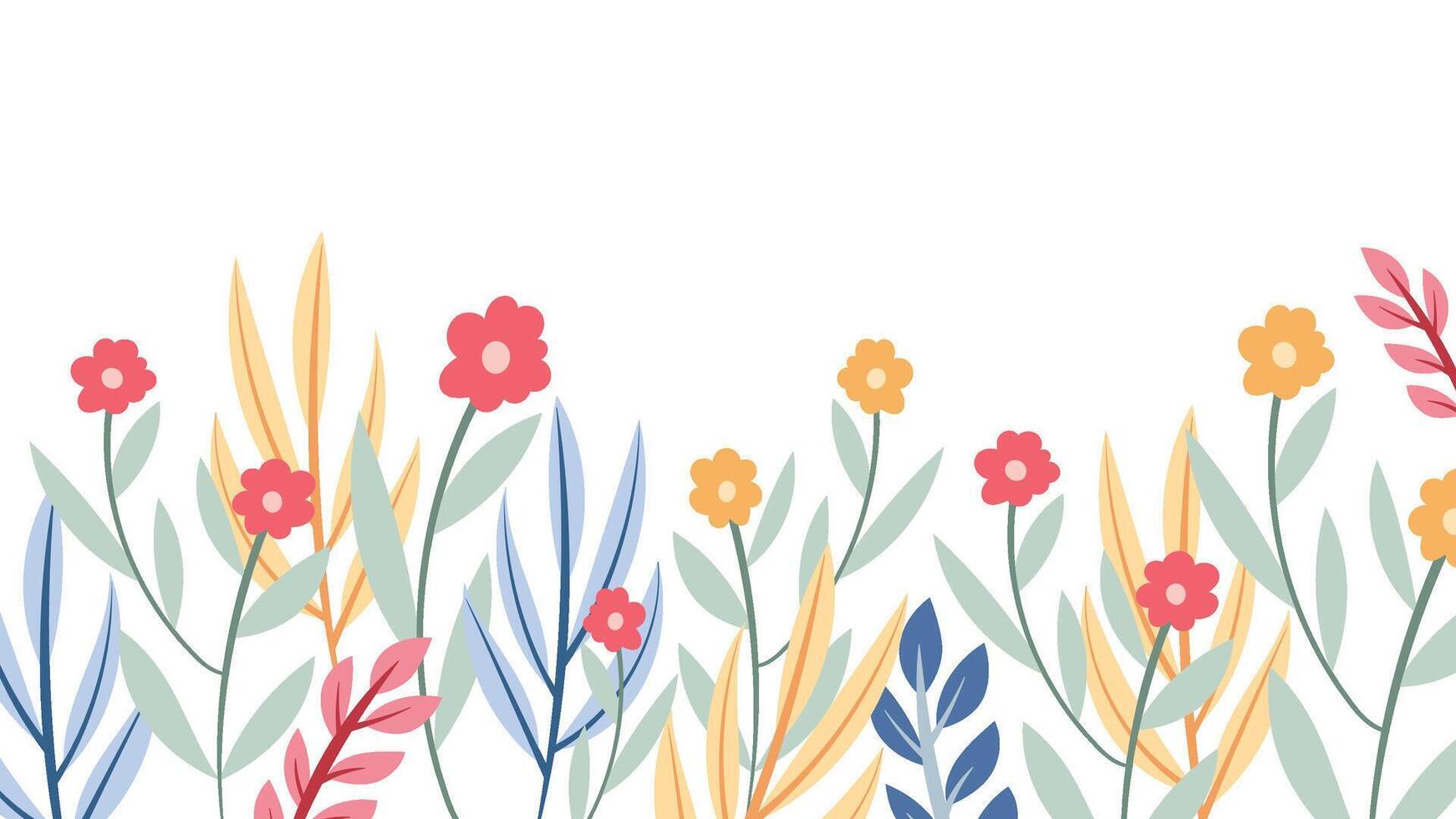 Abstract flower background design floral border frame vector