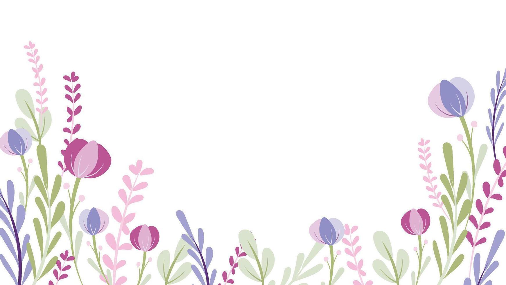 Abstract flower background design floral border frame vector