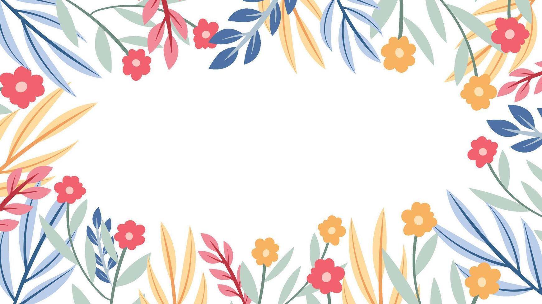 Abstract flower background design floral border frame vector