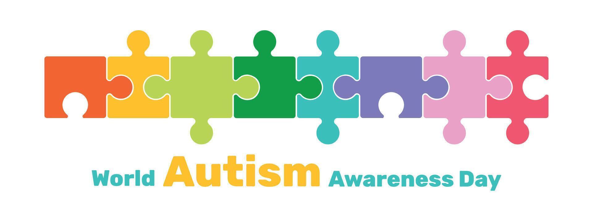 World Autism Awareness Day. Colorful puzzle banner. illustration. vector