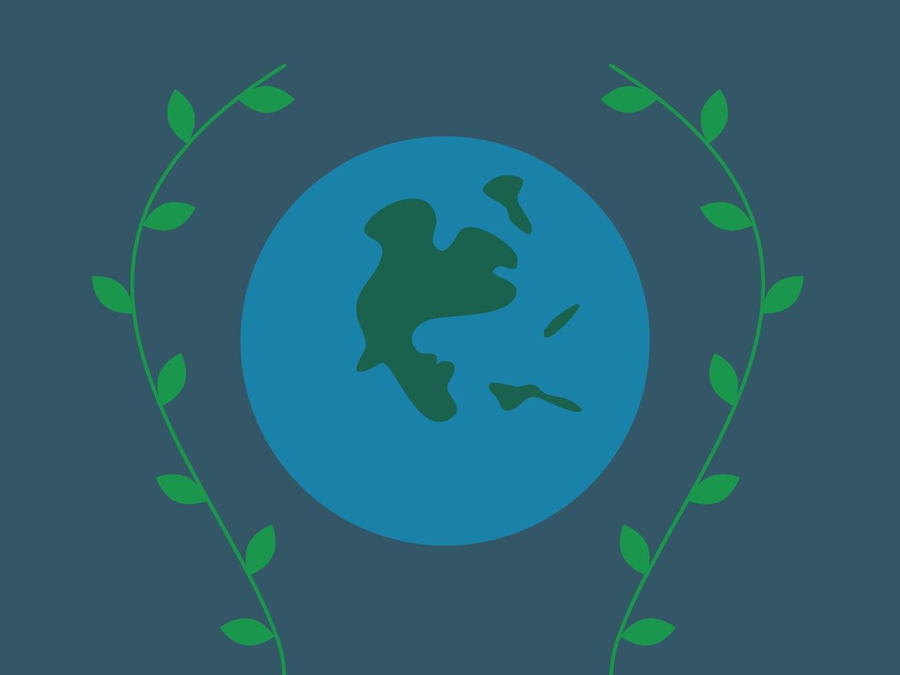 flat design earth healing illustration vector