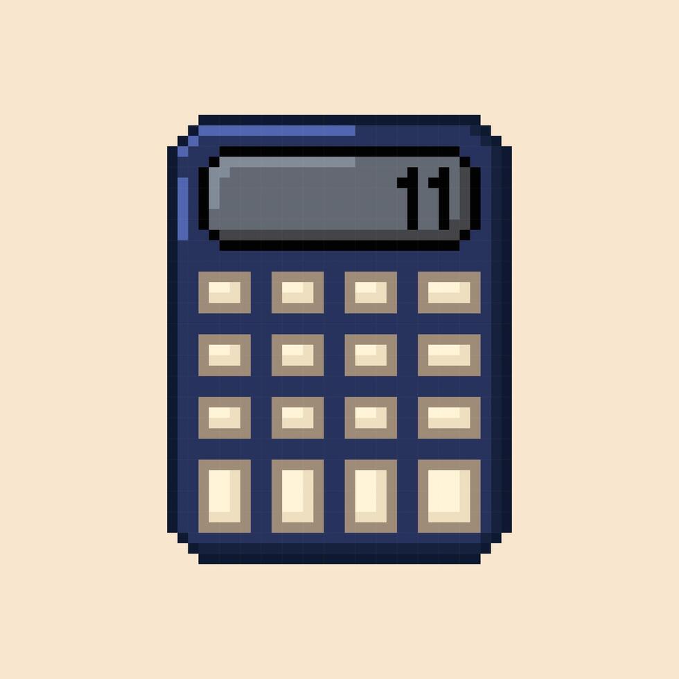 Calculator pixel art illustration style vector