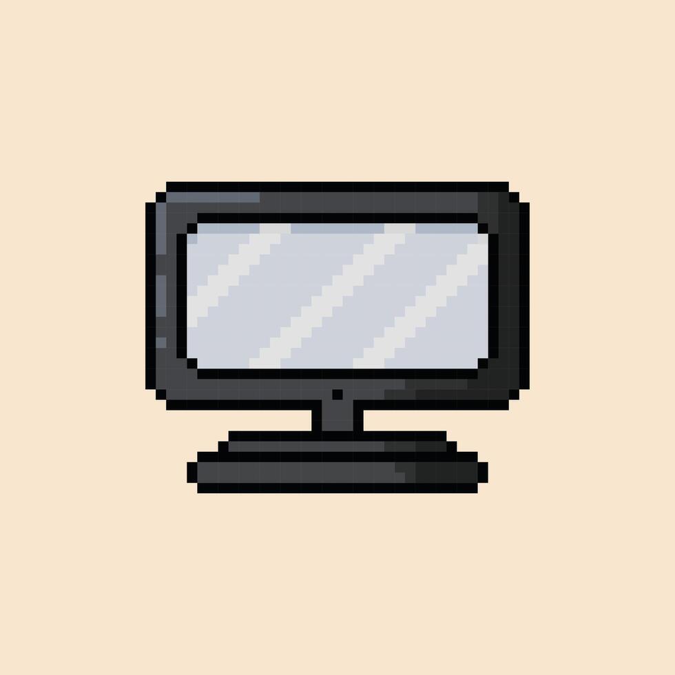 Monitor in pixel art illustration vector