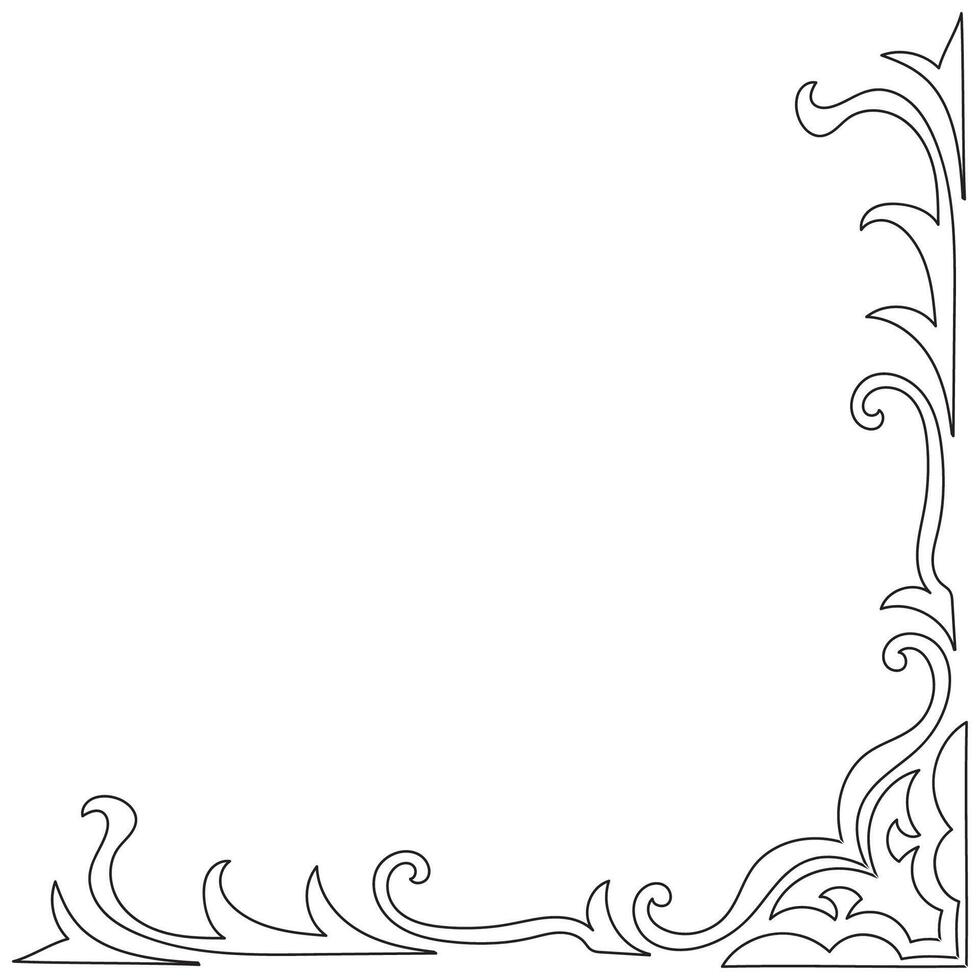 Frame of vintage corners. Black lines. For the frame. vector