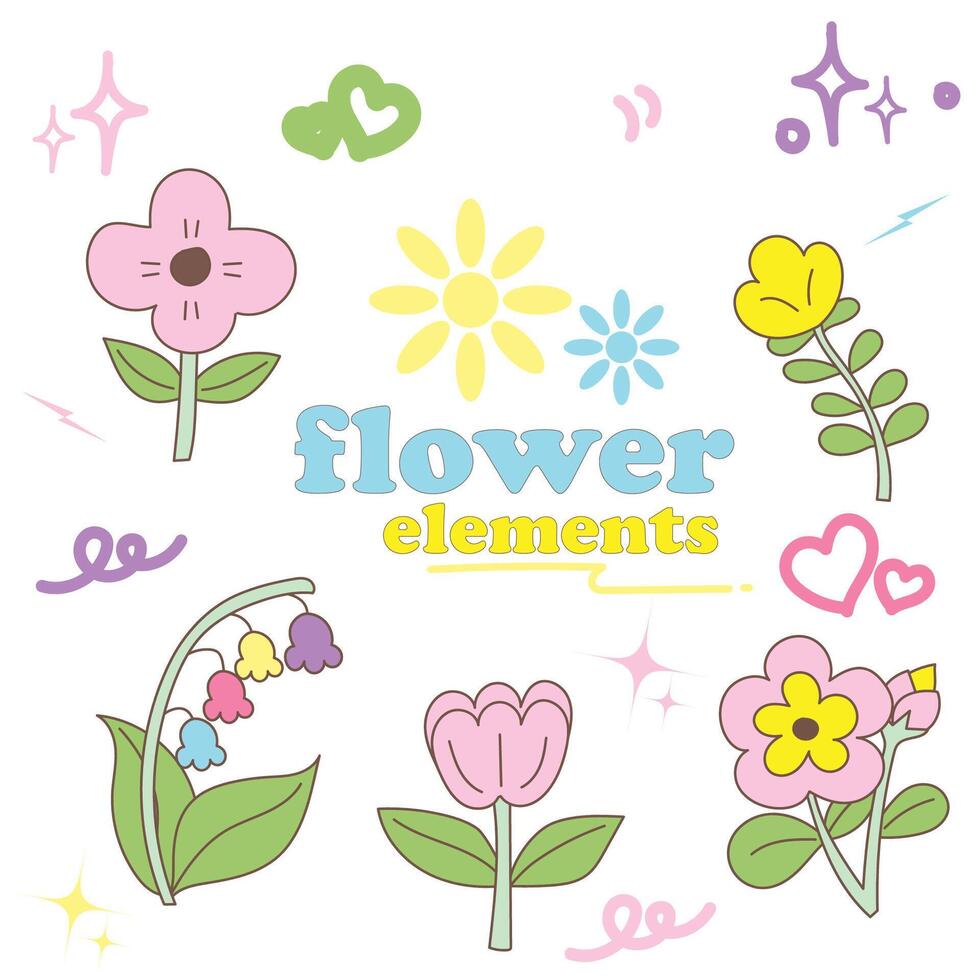 flower element For decoration, pastel colors vector