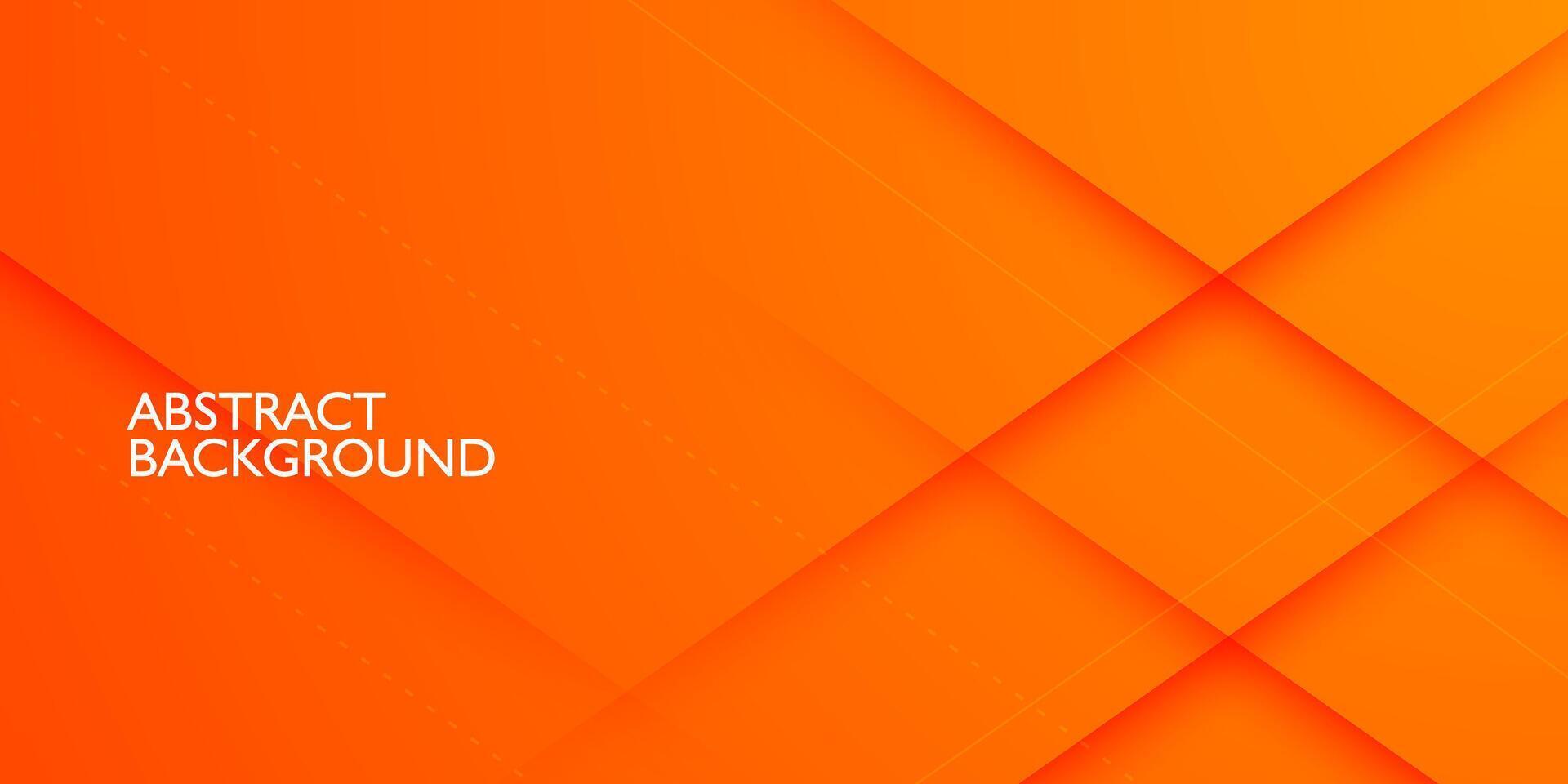 Abstract geometric gradient orange background with simple cross shadow shape and lines. Colorful orange design. Modern square overlap pattern with 3d shadow concept. Eps10 vector